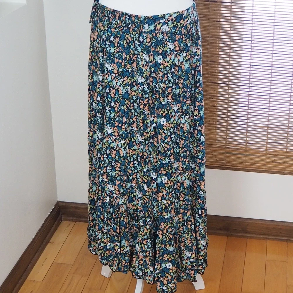 Free People Pretty Dayz 2‎ Pc Maxi Skirt Set XS Dainty Floral Boho Festival